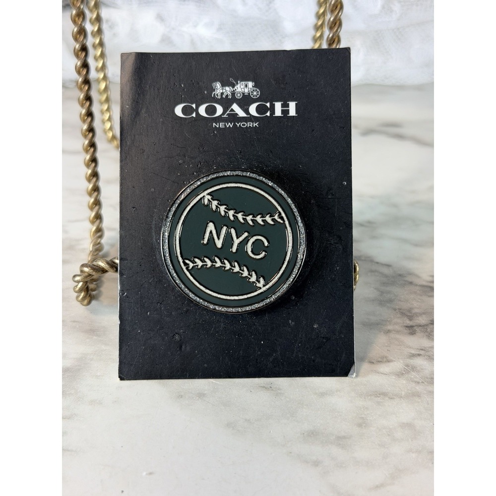 NEW ON CARD COACH NYC BASEBALL PIN/ BROOCH ENAMEL (3000)